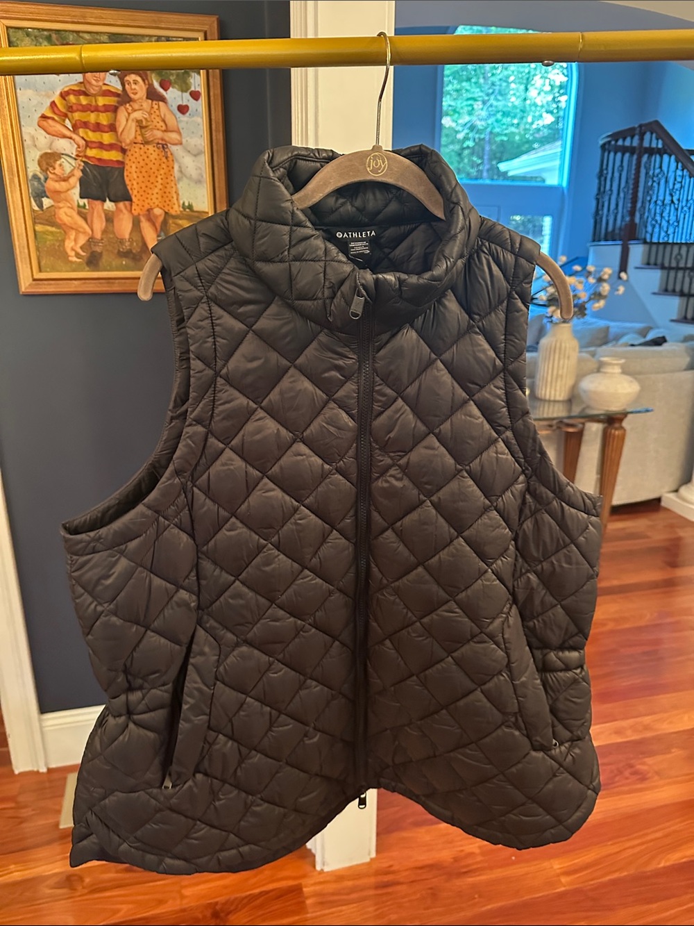 Athleta Quilted Black Sleeveless Puffer Vest